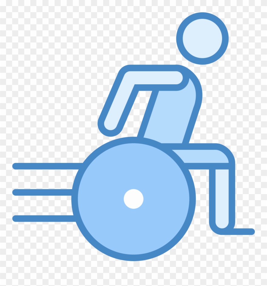 Utilisateur De Fauteuil Roulant Sportif Icon - Disability Clipart