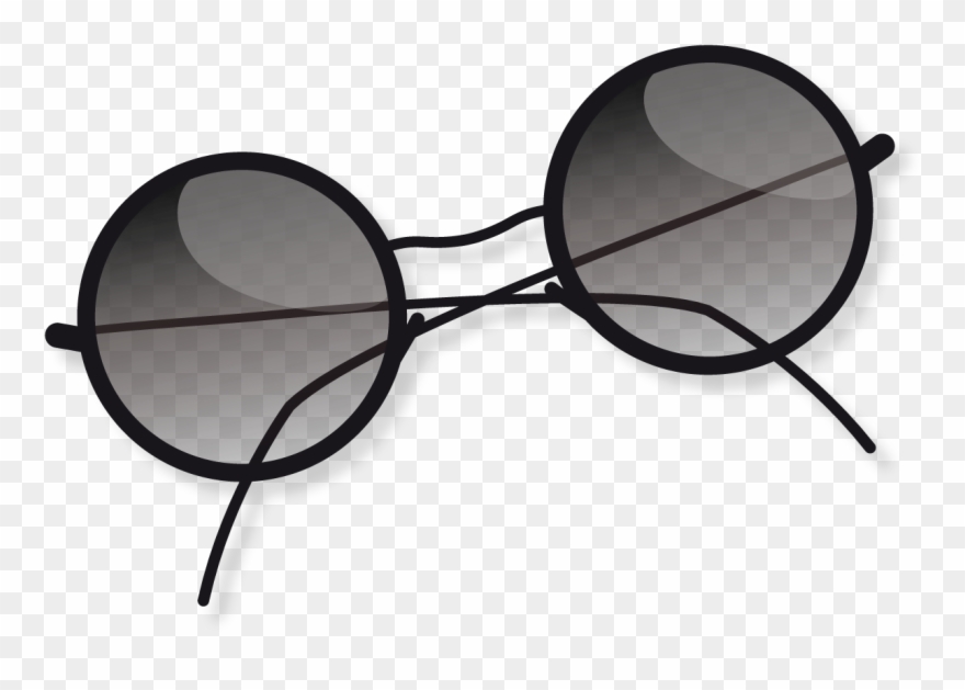 Sunglasses Ray-ban Goggles Vector Black Aviator Clipart - Reflection - Png Download