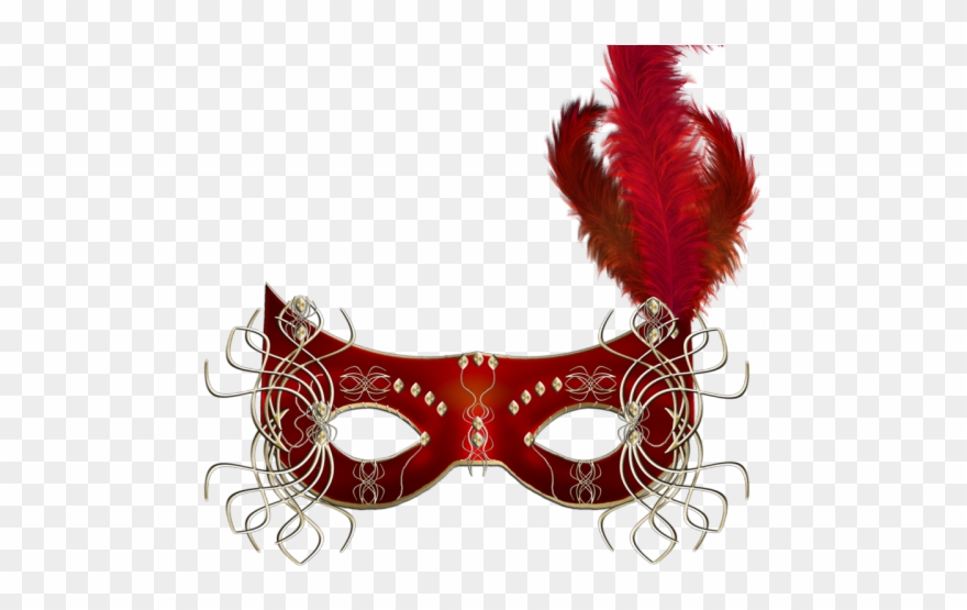 Masquerade Clipart Border - Red Masquerade Mask Png Transparent Png