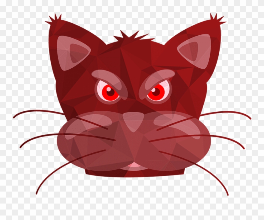 Free Png Download Cats,red Cat,pink Cat,cat Miror Poly,poly - Cat Face Clipart Transparent