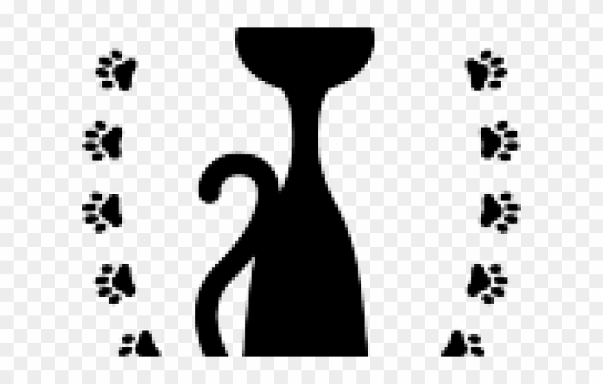 Kitten Clipart Paw Print - Clip Art Cats - Png Download