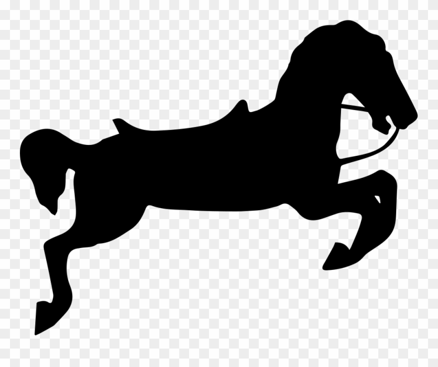 Castle Horse With Riding Gear Comments - Silhueta De Cavalinho Carrossel Clipart
