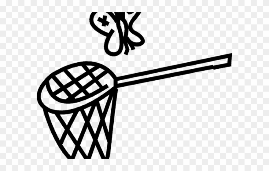 Fishing Net Clipart Butterfly - Line Art - Png Download