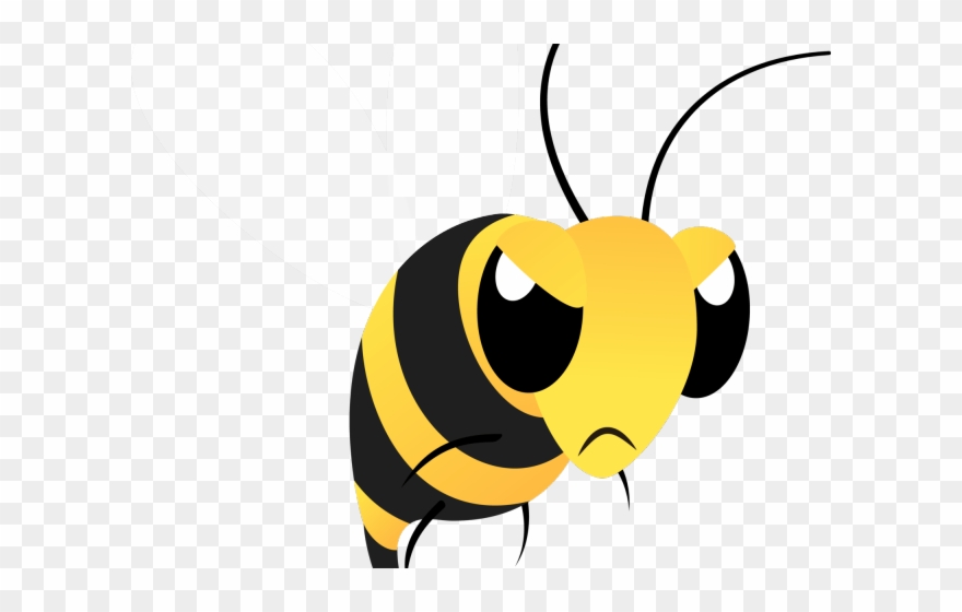 Wasp Clipart Georgia Bulldogs - Angry Bee Clipart - Png Download