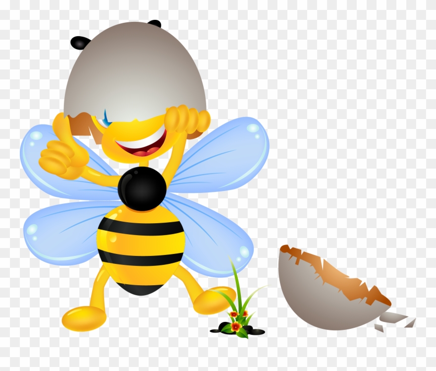 Bumblebee Clipart Blue Bee - รูป ผึ้ง การ์ตูน น่า รัก - Png Download