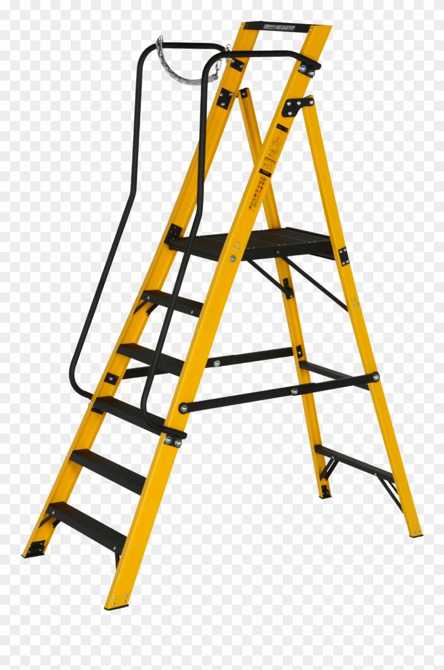 Download Platform Step Ladders With Handrails Clipart (3645290