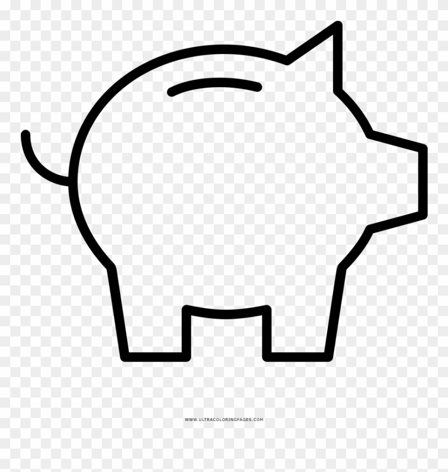 Piggy Bank Coloring Page Clipart