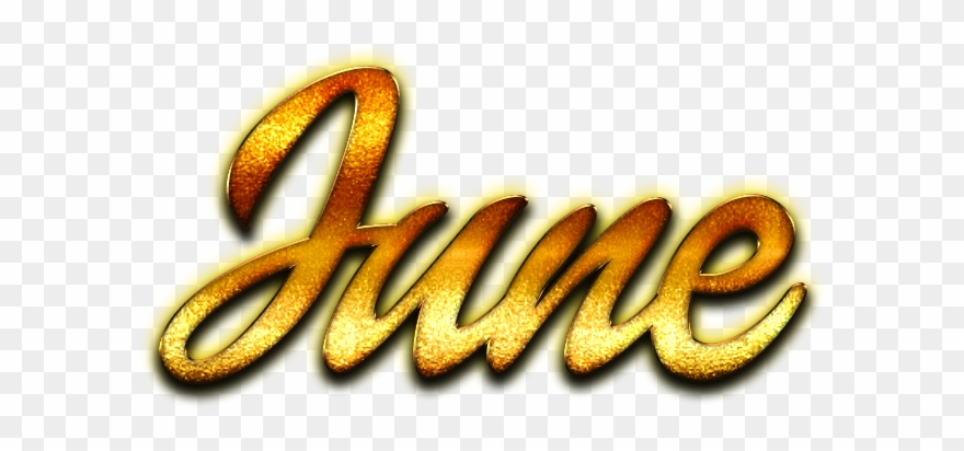 June Golden Letters Name Png - Calligraphy Clipart