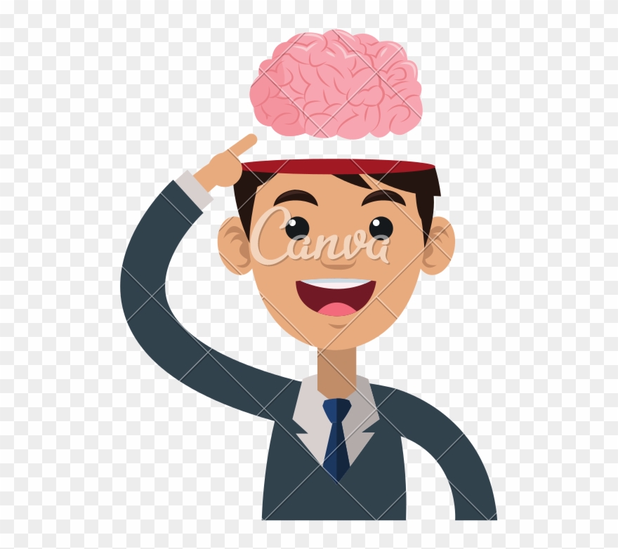 Person Icons Brain - Person With Open Brain Clipart