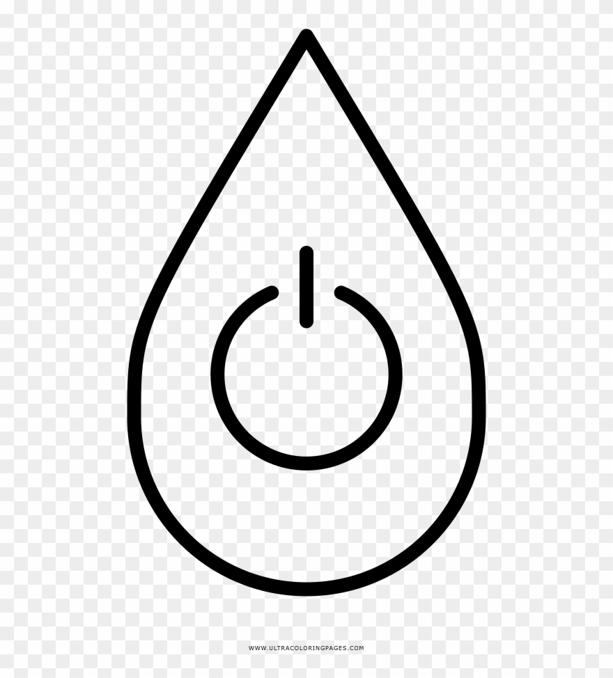 Water Droplet Power Coloring Page - Line Art Clipart