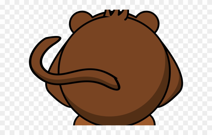 Tail Clipart Monkey - Back Of Cartoon Monkey Head - Png Download