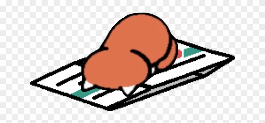 Ginger Face Planting On The Flat Cardboard For Anonymous - Neko Atsume Cat Face Plant Clipart