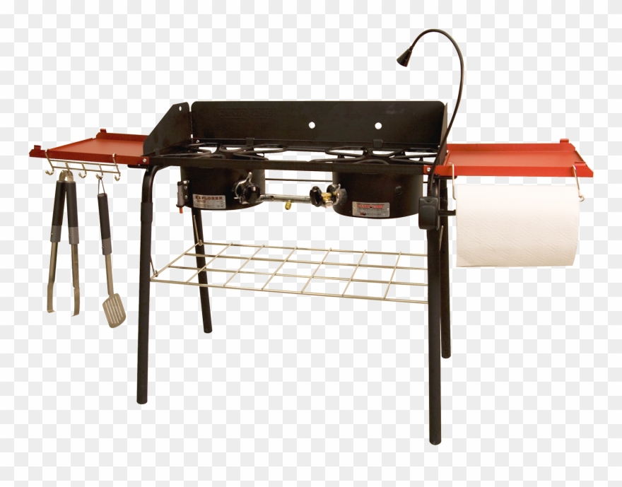 Camping Led Light With Stove Attachment, Camping Led, - Barbecue Grill Clipart