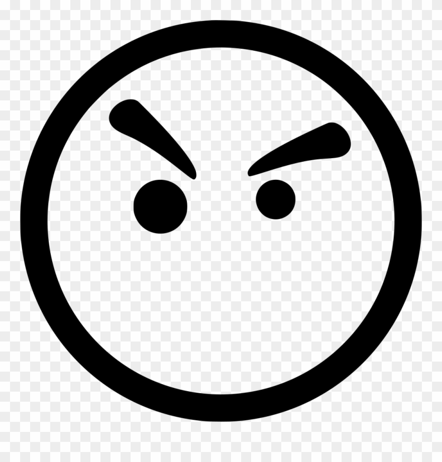 Download Png - Angry Smiley Face Black And White Clipart