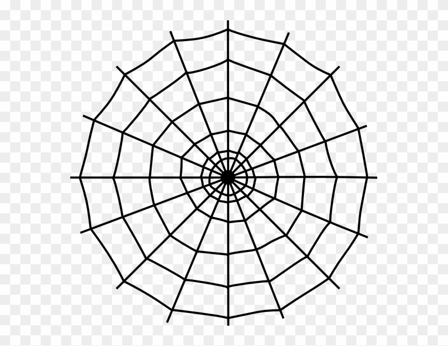 Parraclan Designs Ⓒ - Large Spider Web Black And White Clipart