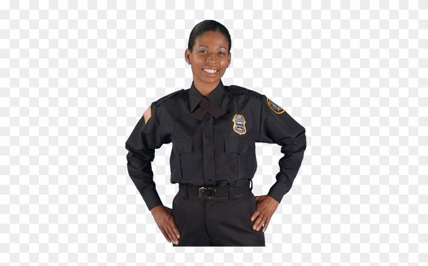 Female Clipart Security Officer - Female Black Security Guard - Png Download