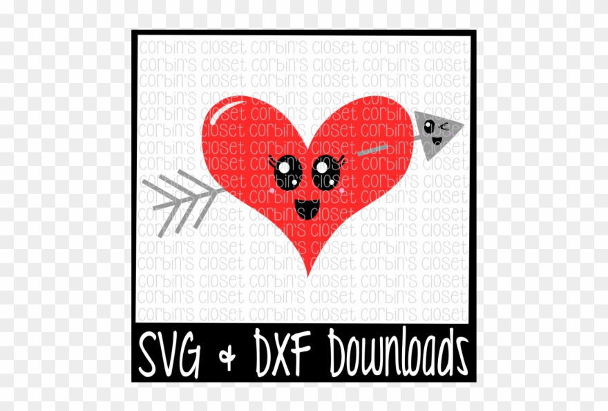 Free Kawaii Heart And Arrow * Kawaii Pair Cutting File - Heart Clipart