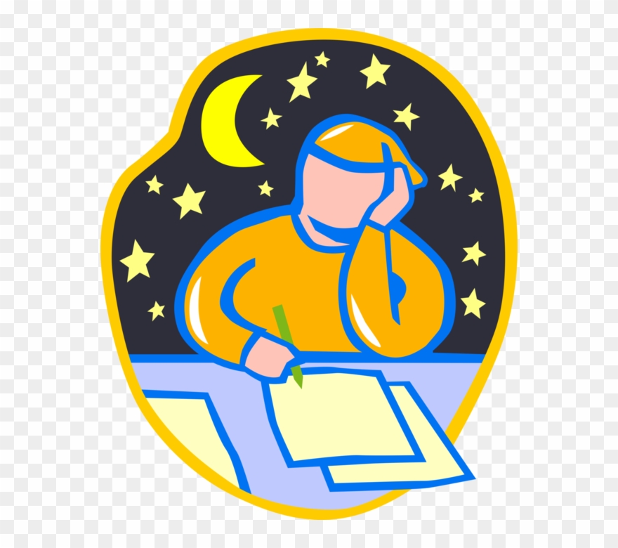 Vector Illustration Of Student With School Homework - Usa Flag In Butterfly Clipart