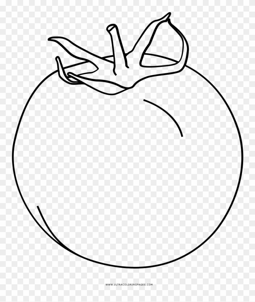 Tomato Coloring Page - Line Art Clipart