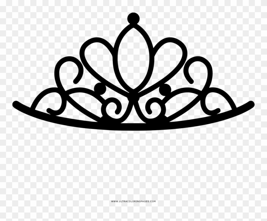 Diadem Coloring Page - Tiara Dibujo Clipart