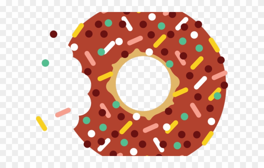 Red Clipart Donut - Bitten Donut Clipart Png Transparent Png