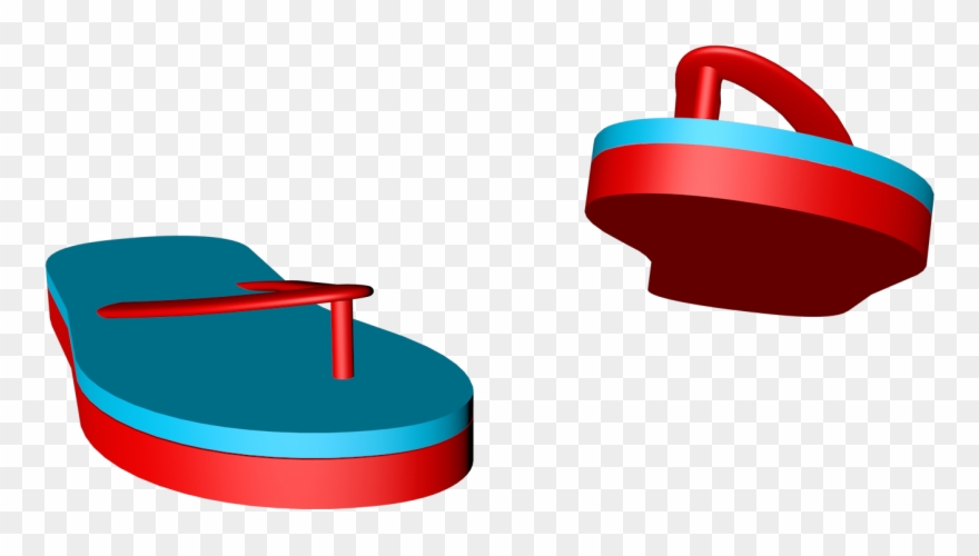C4d Simples Azul Vermelho Flip Flop Cartaz - Dinghy Clipart