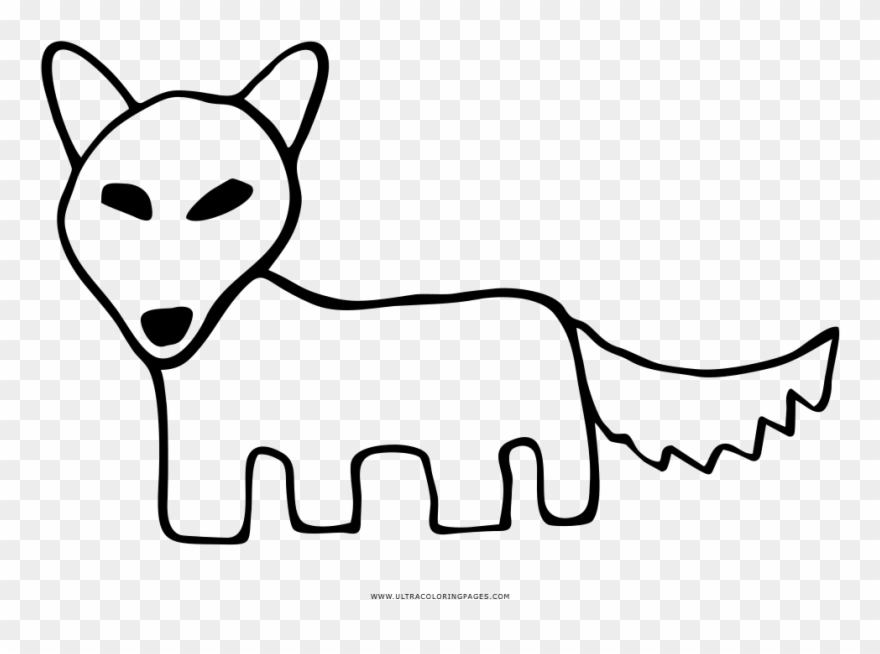 Fox Coloring Page - Line Art Clipart