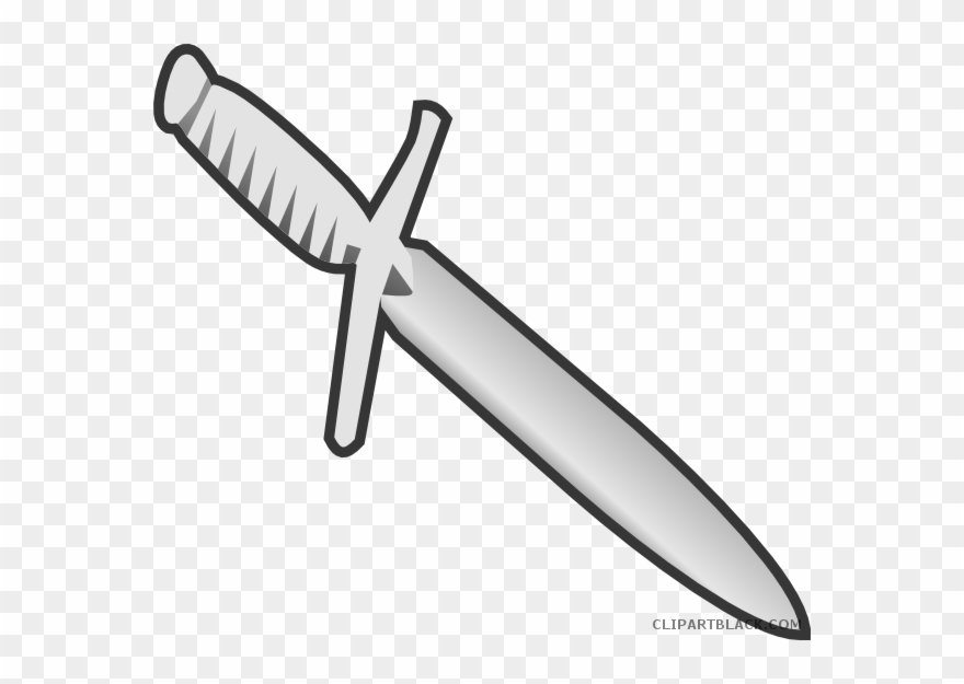 Knife Tools Free Black White Clipart Images Clipartblack - Clip Art Dagger - Png Download