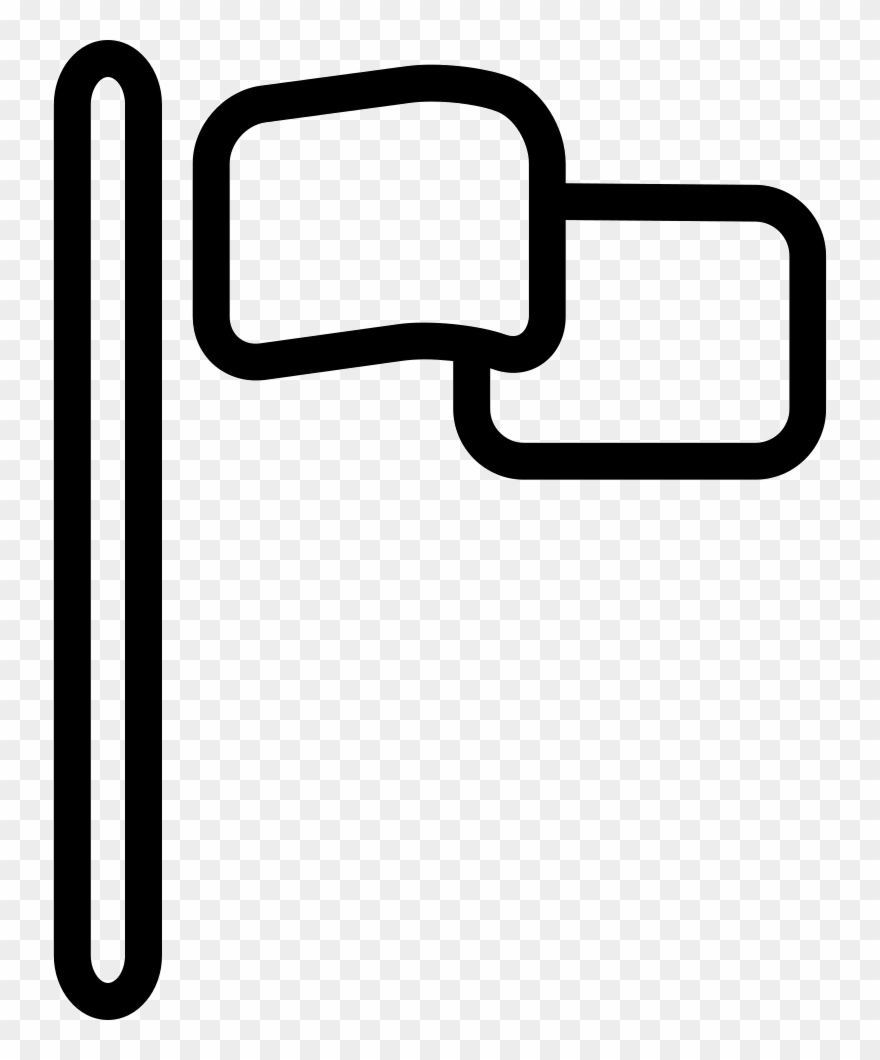 Flag On A Pole Outlined Tool Comments - Bendera Icon Png Clipart