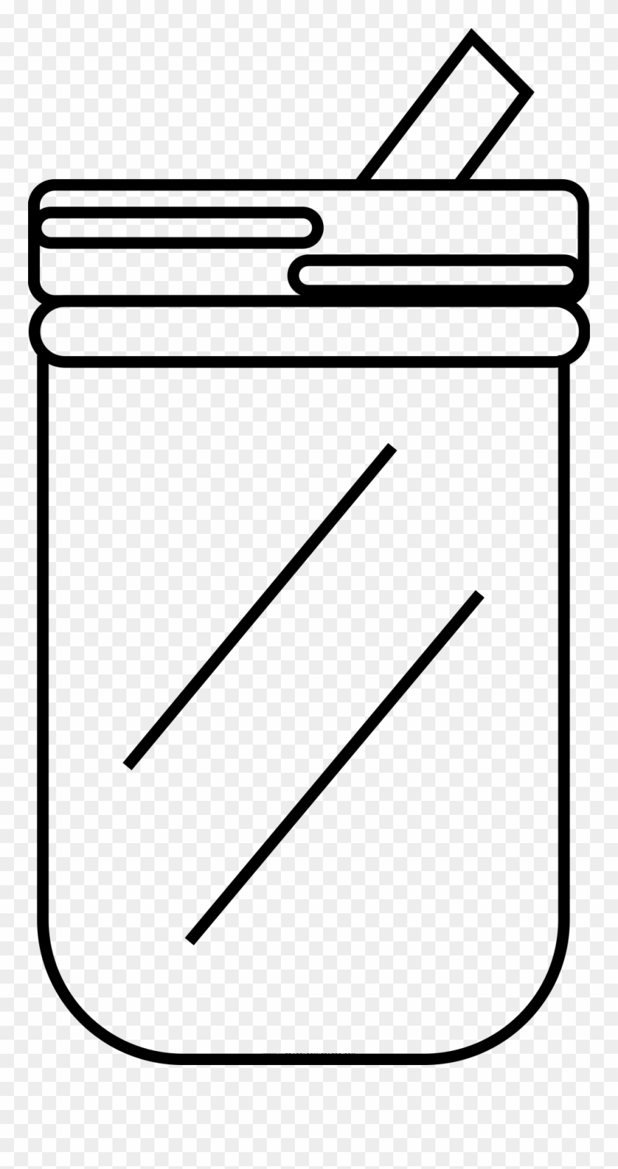 Mason Jar Coloring Page - Line Art Clipart