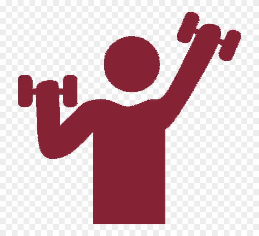 Figure Lifting Hand Weights Icon - No Pain Without Gain Clipart