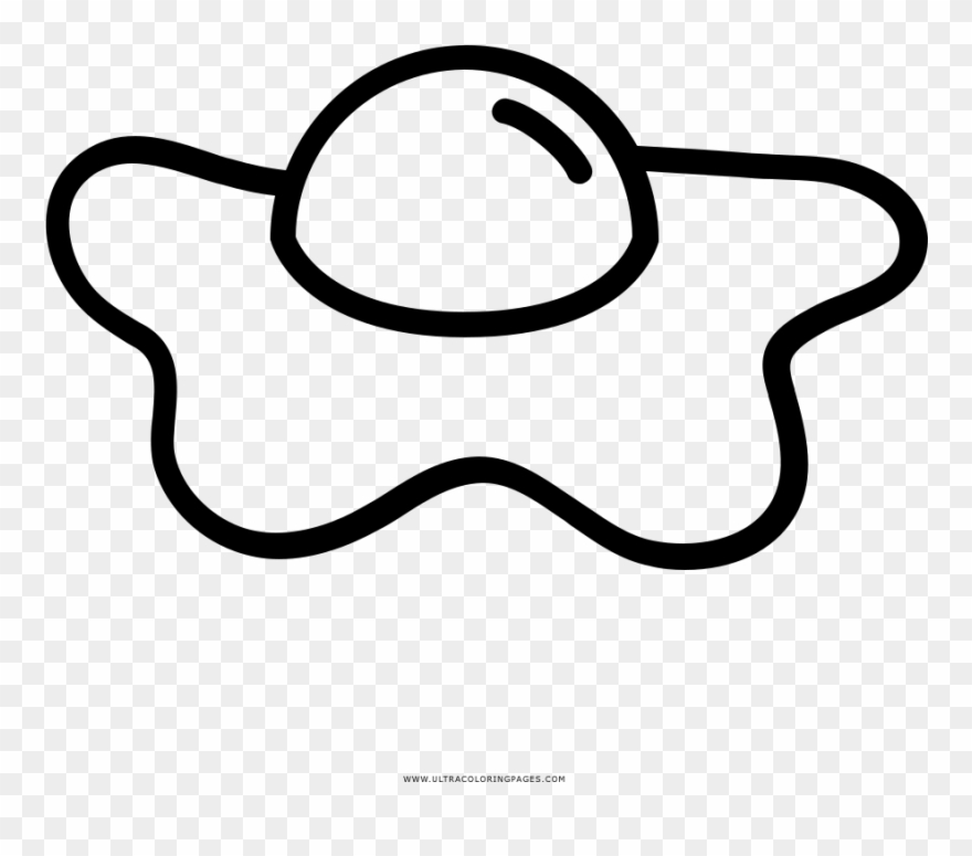 Fried Egg Coloring Page - Line Art Clipart