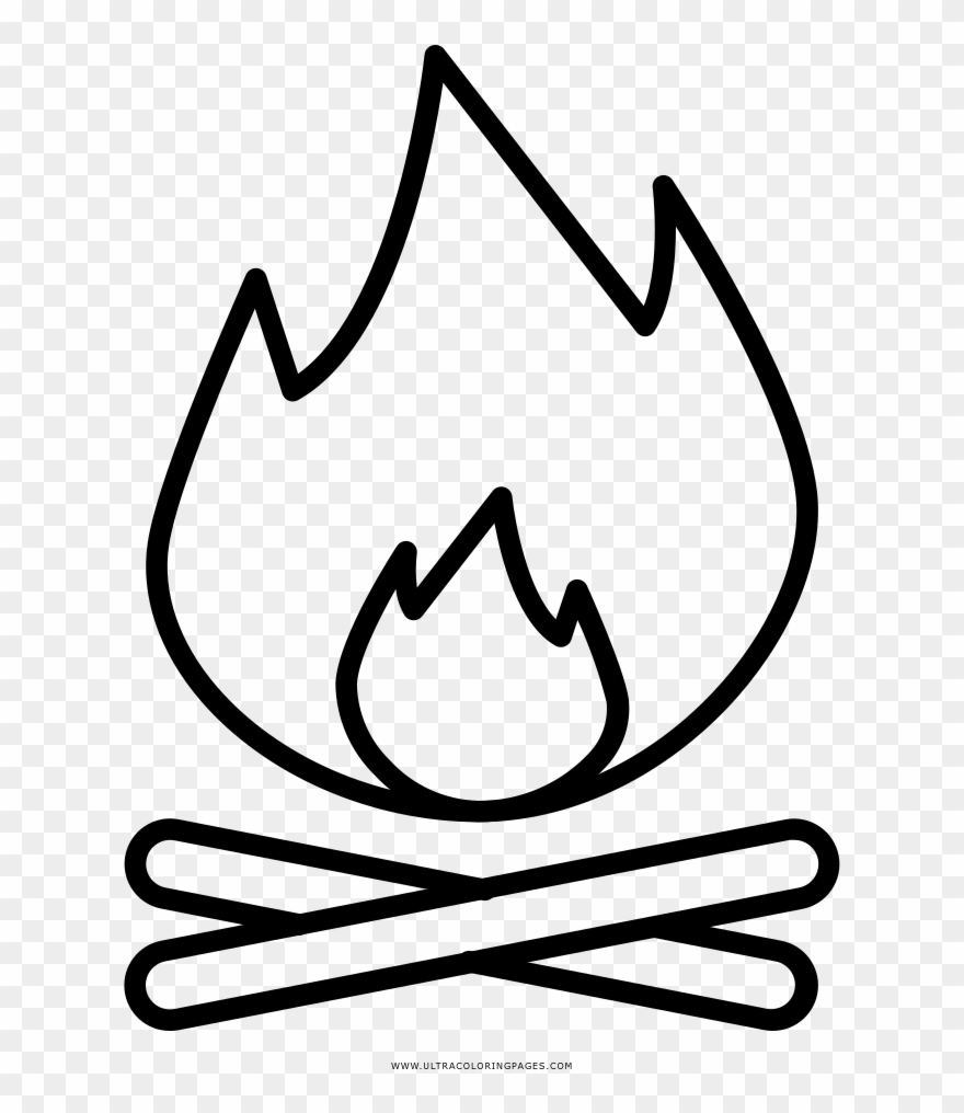 Campfire Coloring Page Clipart