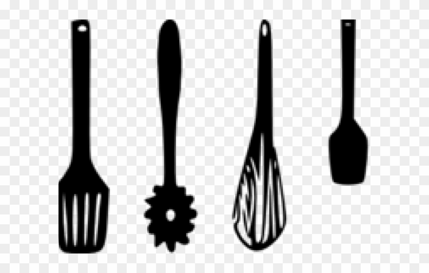 Kitchen Clipart Crockery - Kitchen Utensils Clipart Black And White - Png Download