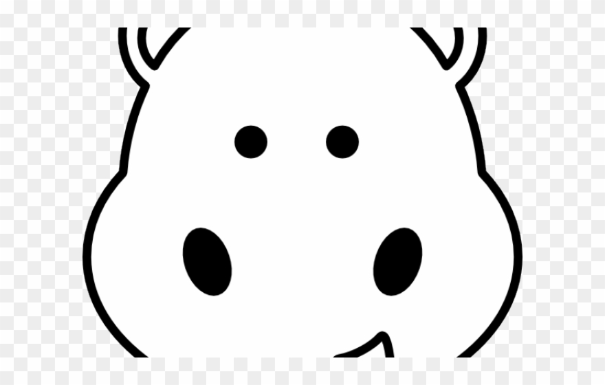 Drawn Face Hippo - Cartoon Hippo Clipart