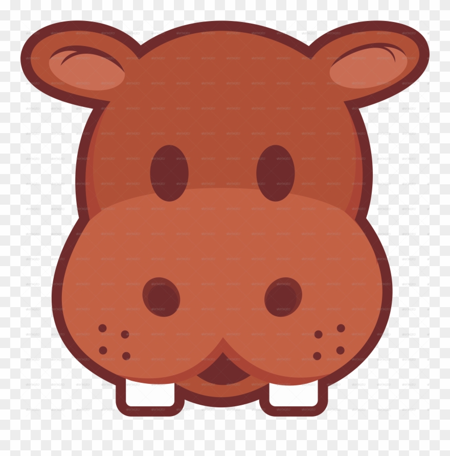 Hipopotamo Infantil Png - Hippo Face Emoji Clipart