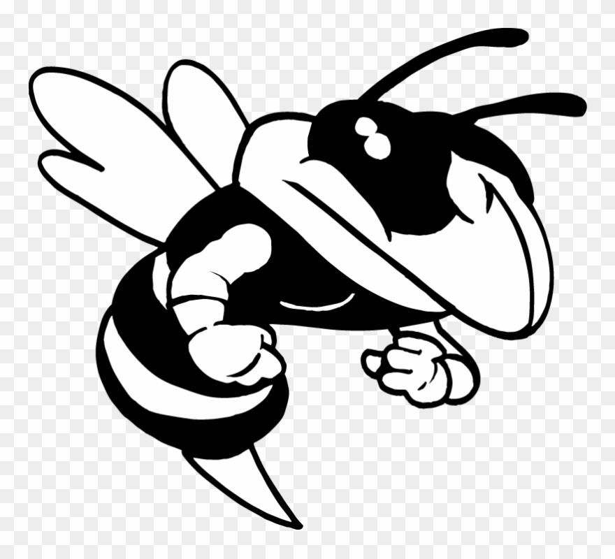 Ar5 Bee 03 Rq - Black And White Hornet Logo Clipart