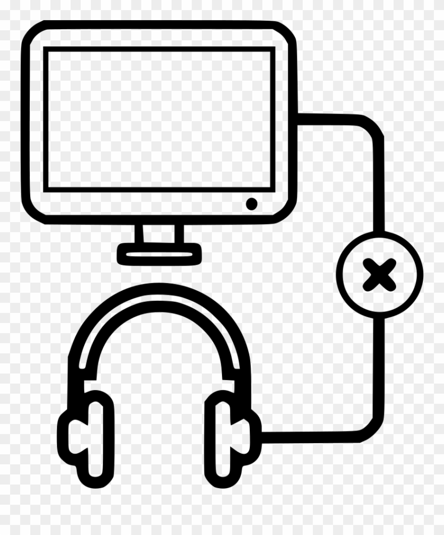 Screen Computer Desktop Monitor Unrecognized Headphones - Icon Clipart