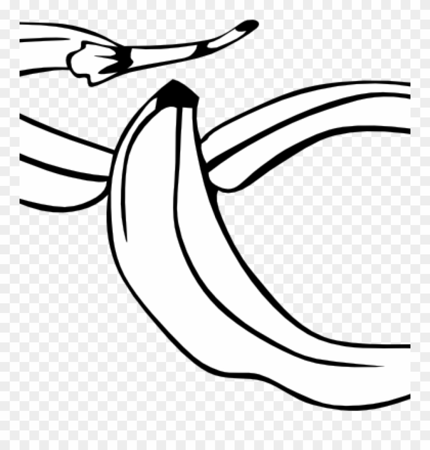 Banana Clipart Black And White Bat Clipart House Clipart - Banana Peel Clip Art - Png Download