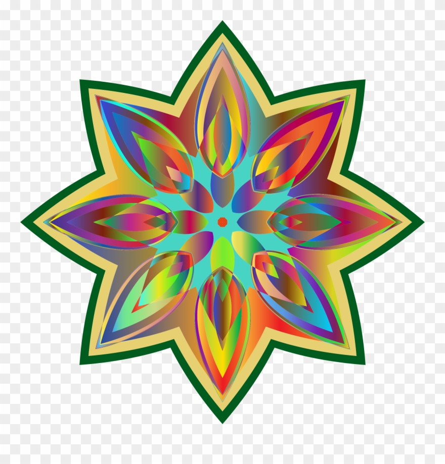 This Free Icons Png Design Of Prismatic Floral Star Clipart