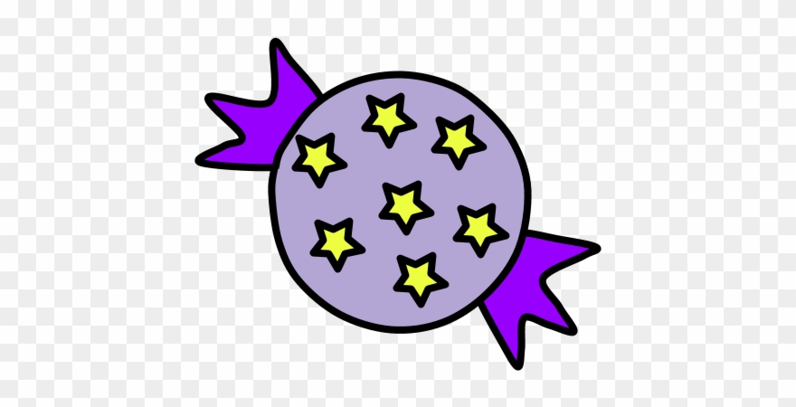 Hard Candy, Star Wrapper, Purple Clipart