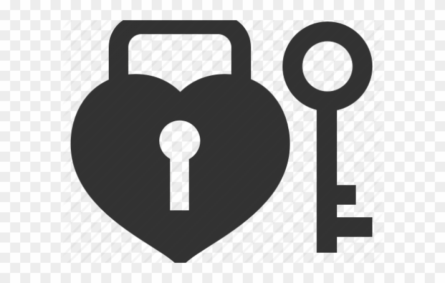 Heart Icons Lock - Lock And Key Transparent Icon Clipart