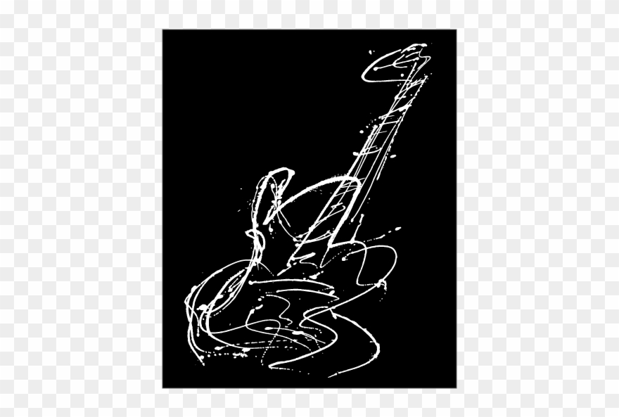 Image Of Guitar Splash Painting Print - Illustration Clipart