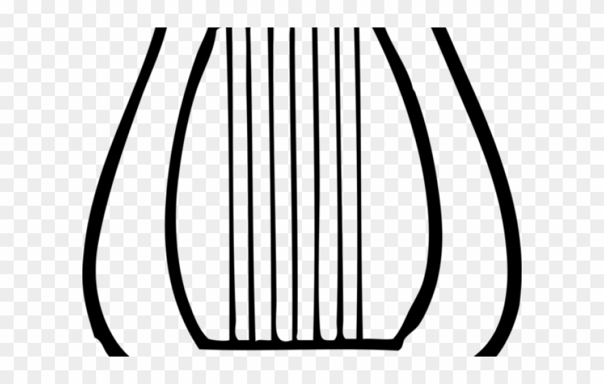 Harp Clipart Lyre - Line Art - Png Download
