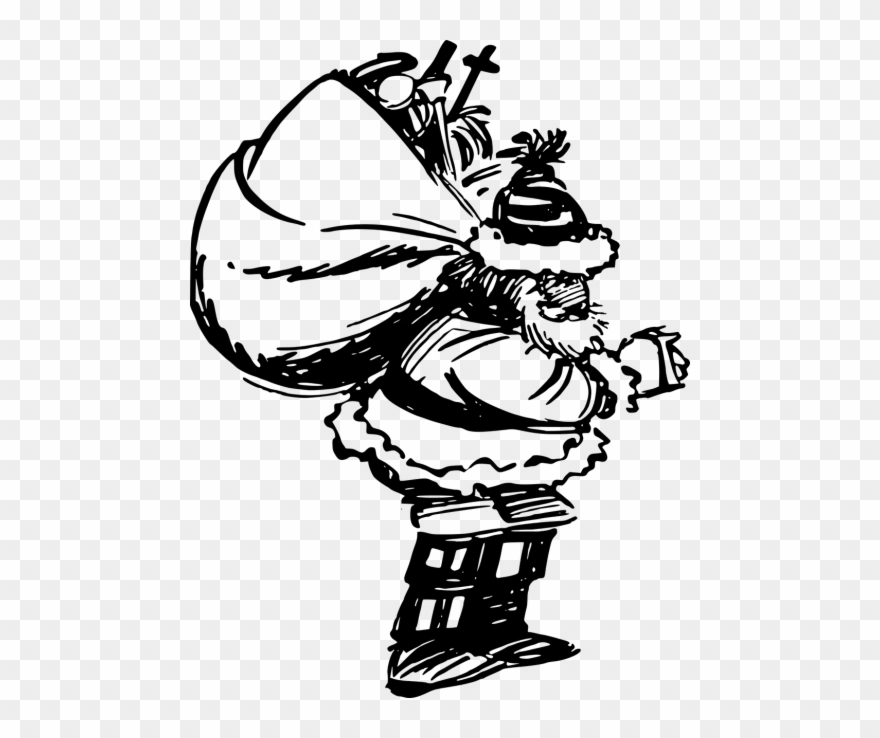 Bag,christmas,comic Vector Graphics - Santa Sketch Png Clipart