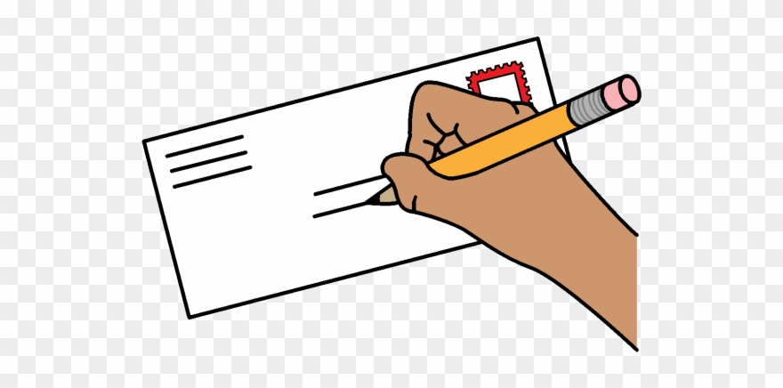 Someone Writing On An Envelope Clipart