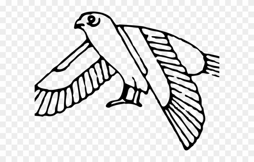 Hawk Clipart Egyptian - Ancient Egypt Bird Drawings - Png Download