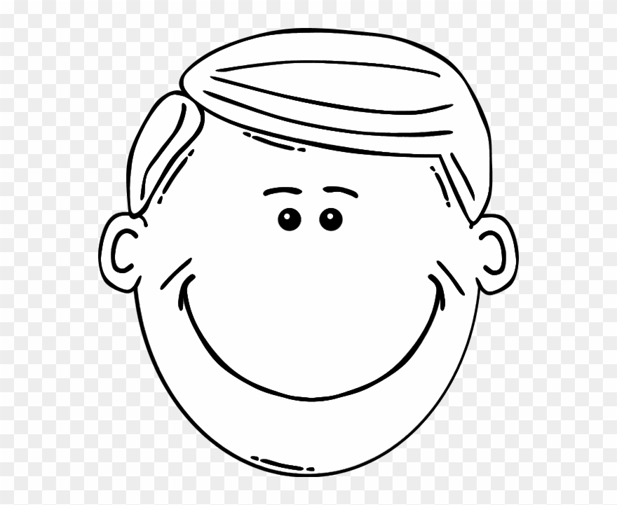 Faces Clipart Black And White - Face Cartoon Black And White - Png Download