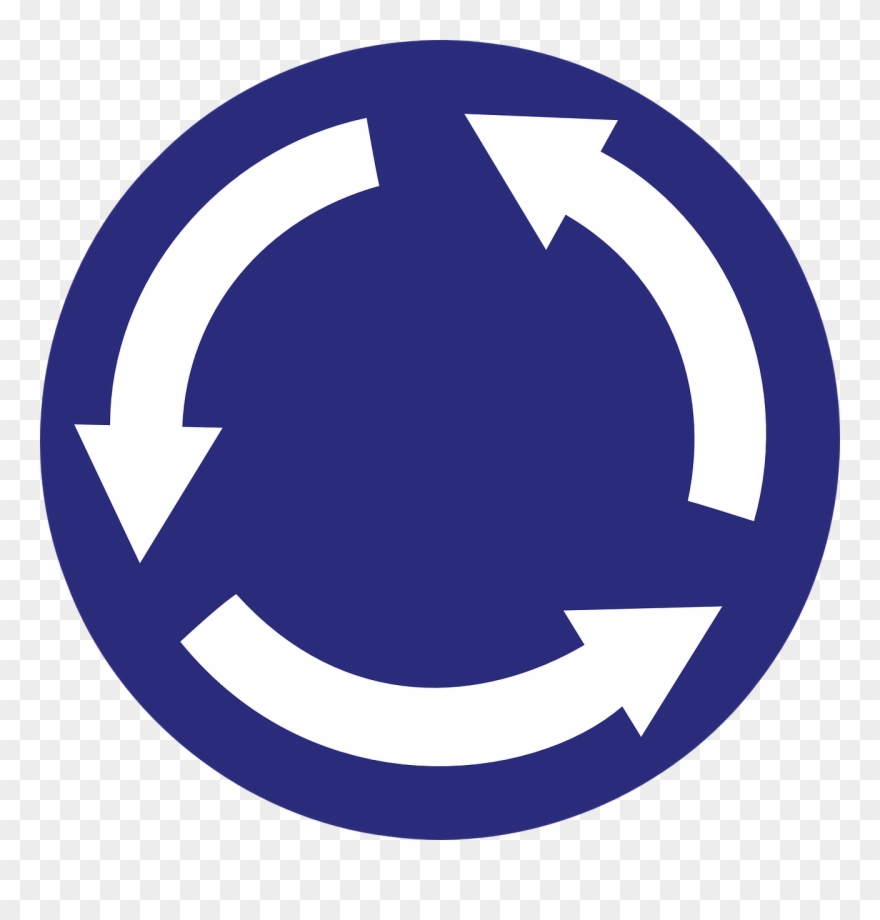 Germany, Roundabout Arrow Direction Road Sign Traff - Gloucester Road Tube Station Clipart