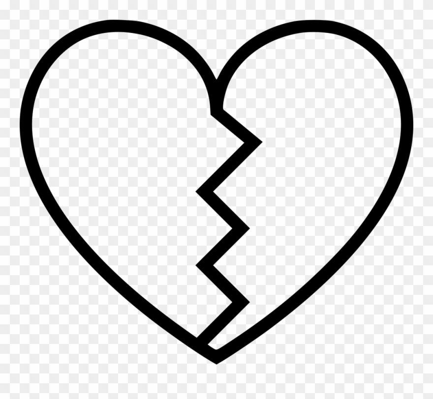 980 X 860 1 - Broken Heart Clipart Black And White - Png Download
